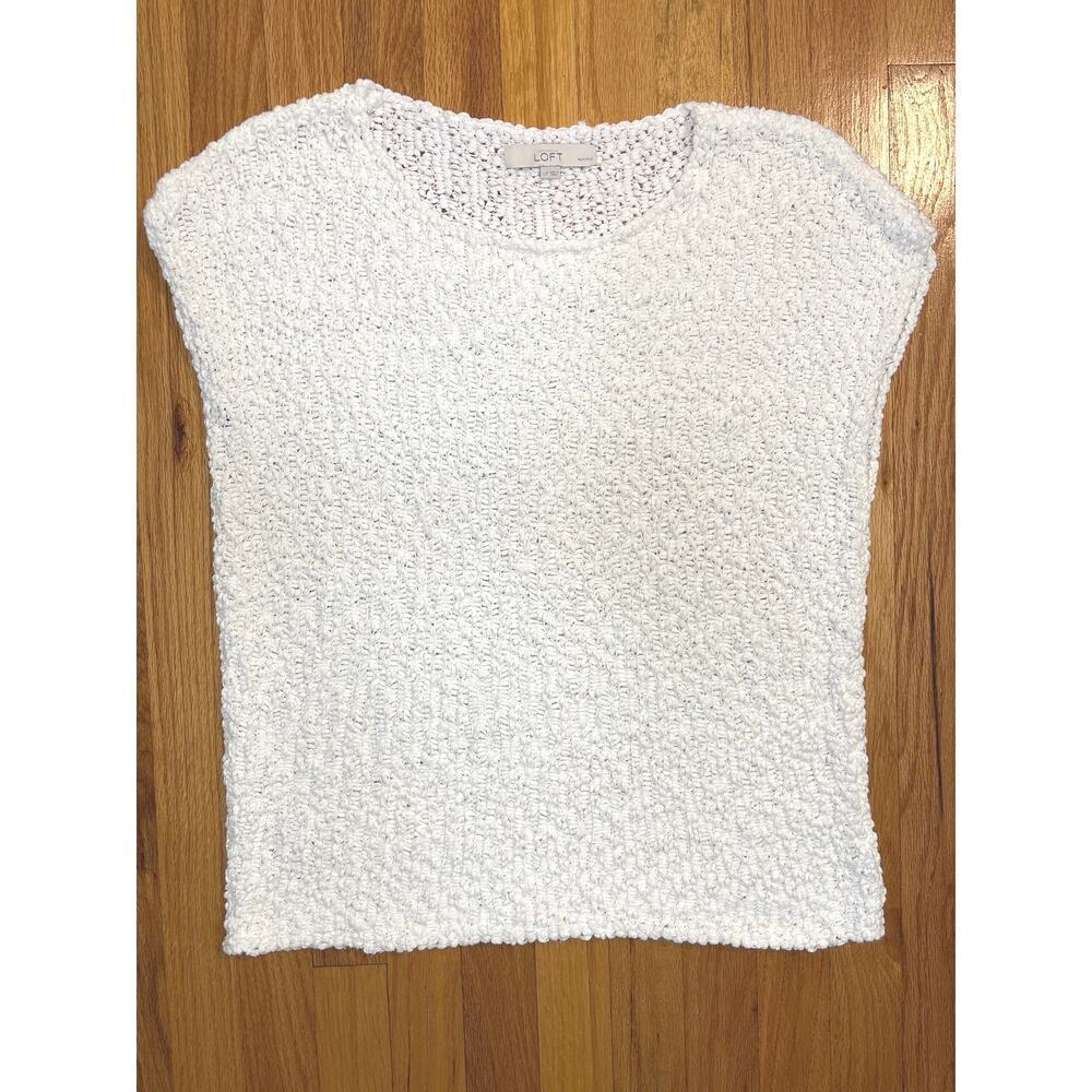 Loft Lightweight Knit Blouse Women’s Sz Large Petite Coastal Nautical Classic